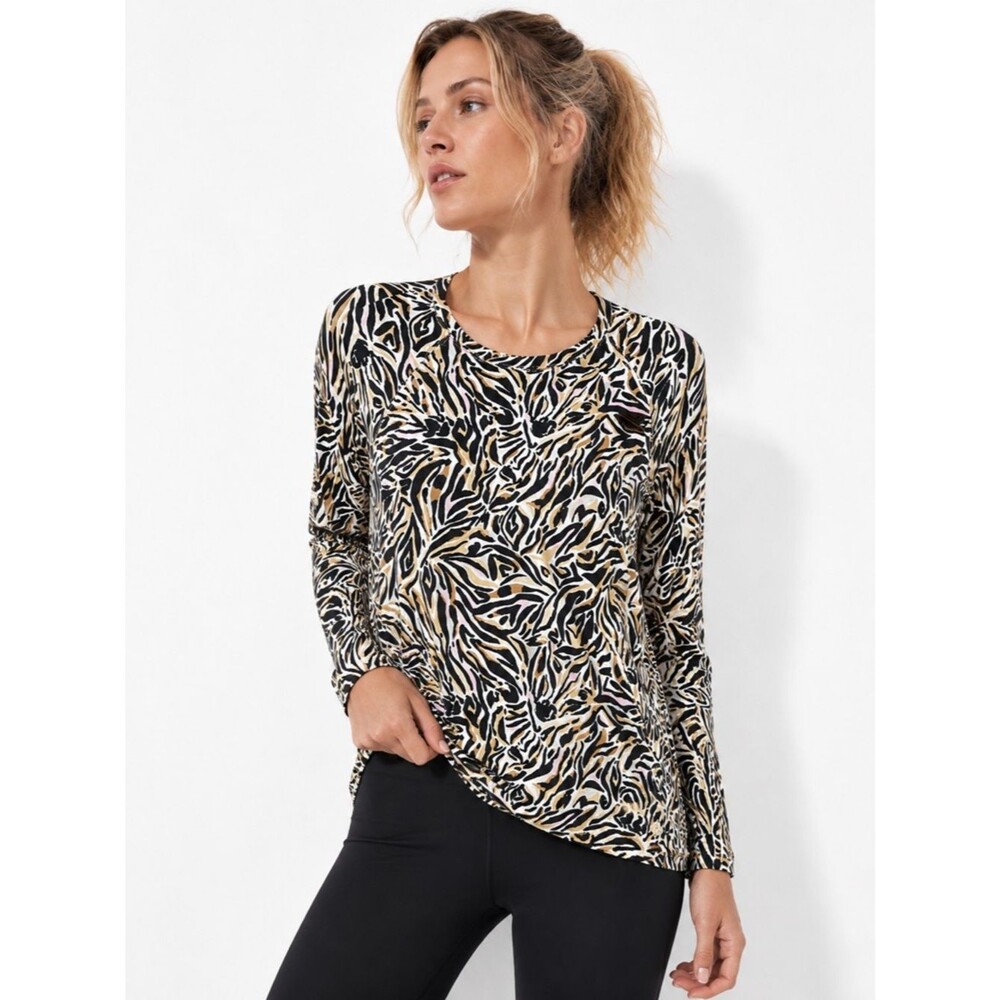 Lilly Pulitzer Luxletic Blythe Womens Pullover Medium Can You Zee Me Zebra Print